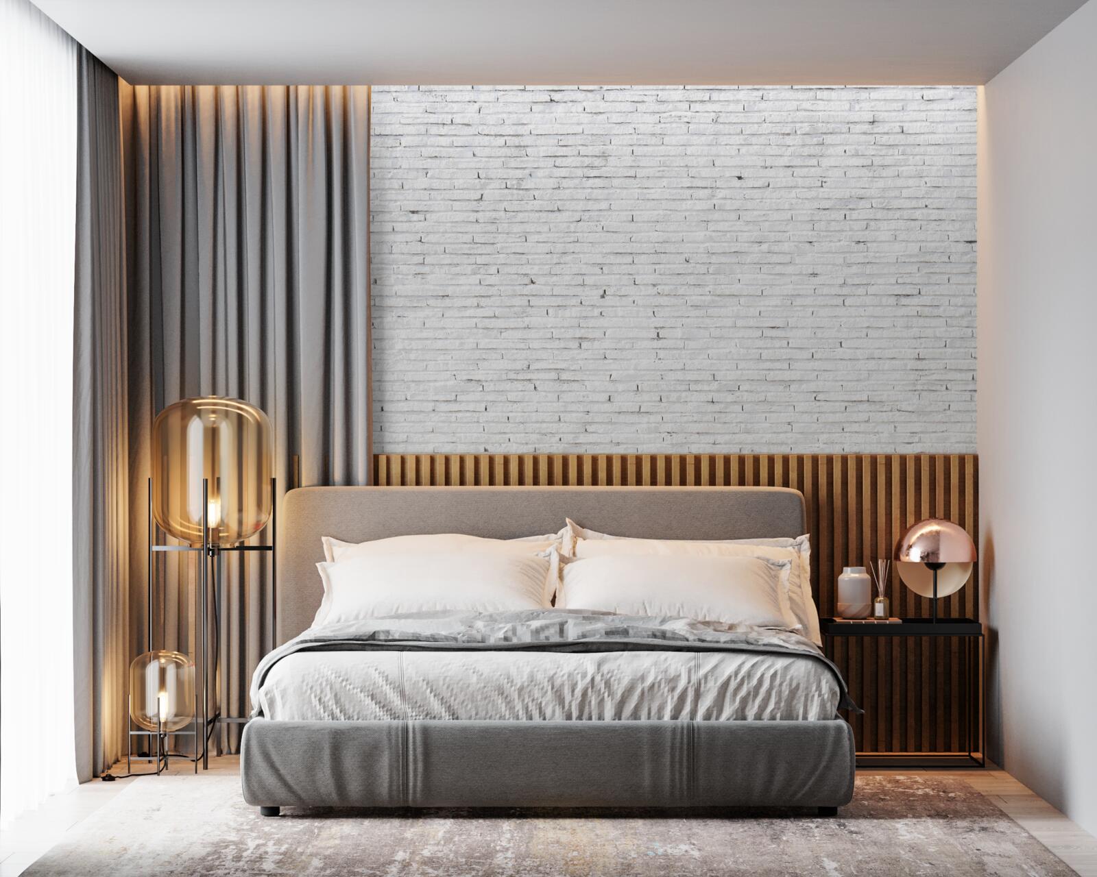 Fototapet Peretele este din cărămidă, cu un alb perfect