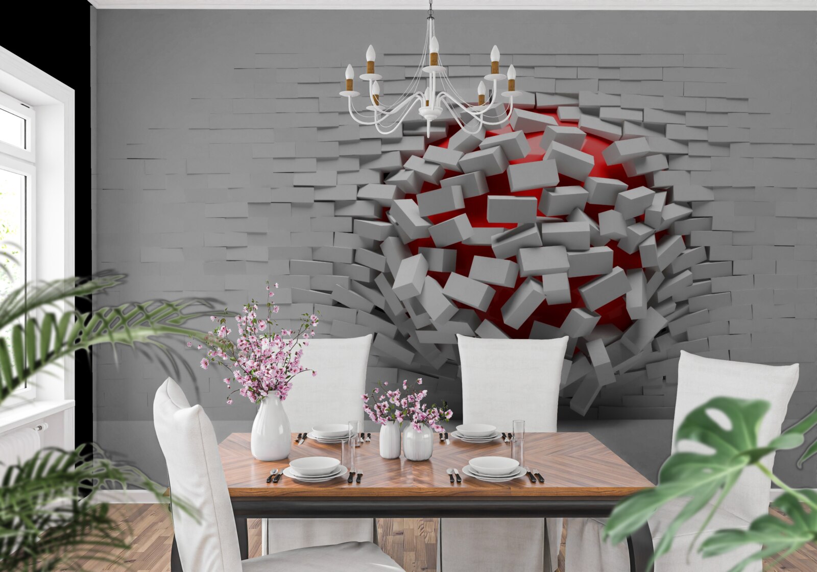 Fototapet Zidul care cade din cărămizi