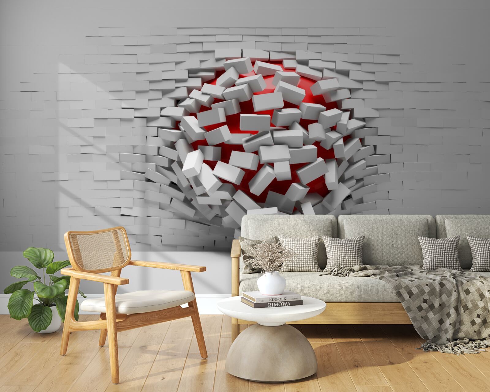 Fototapet Zidul care cade din cărămizi