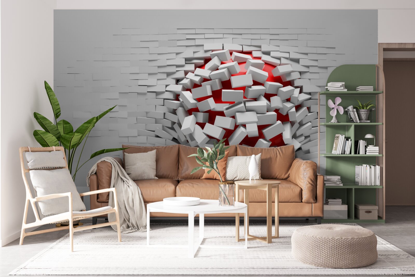 Fototapet Zidul care cade din cărămizi