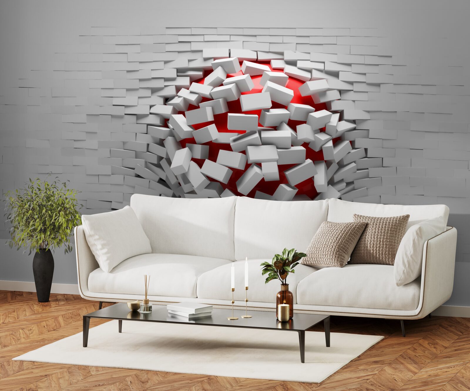 Fototapet Zidul care cade din cărămizi