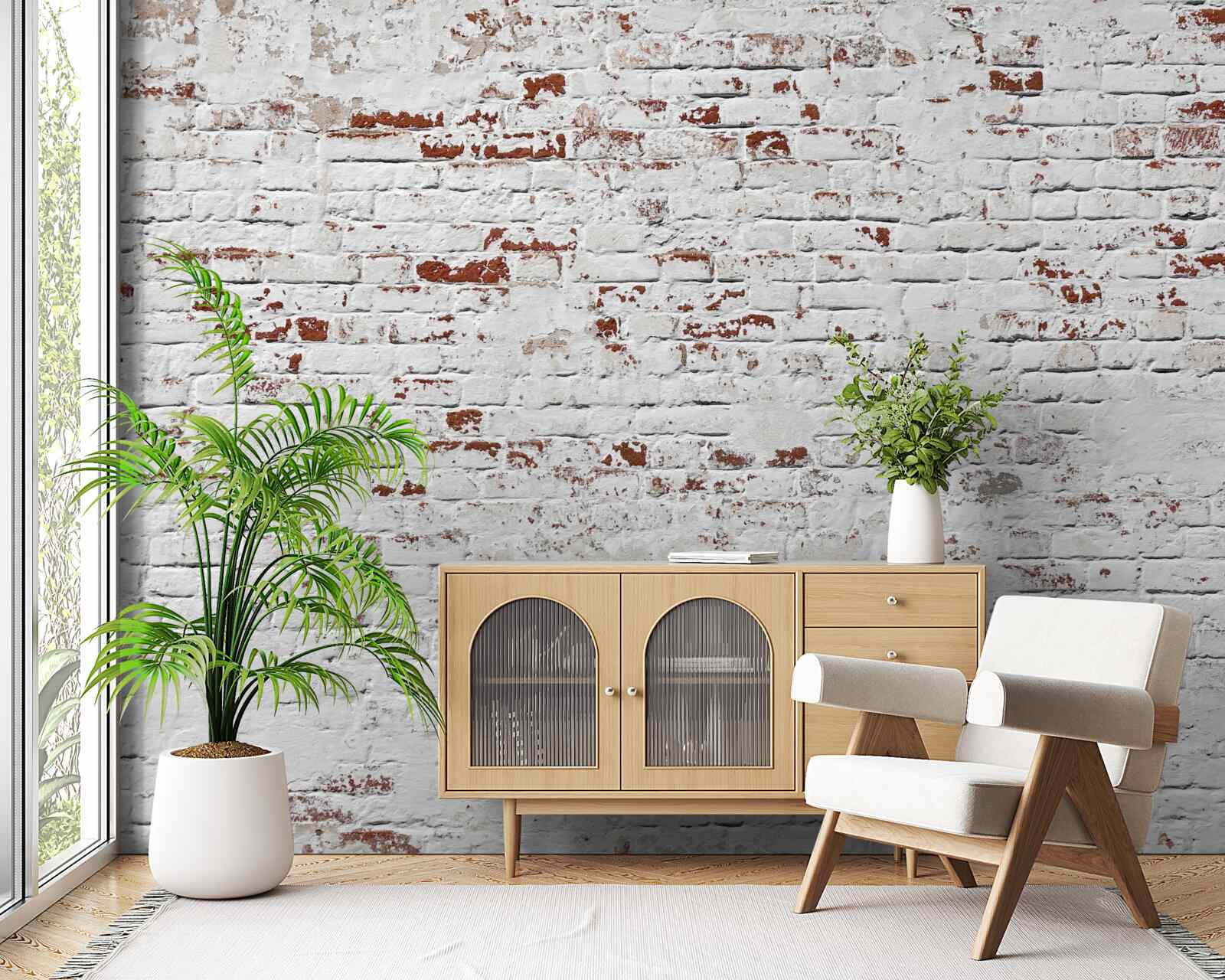 Fototapet Un zid de cărămidă care și-a pierdut aspectul