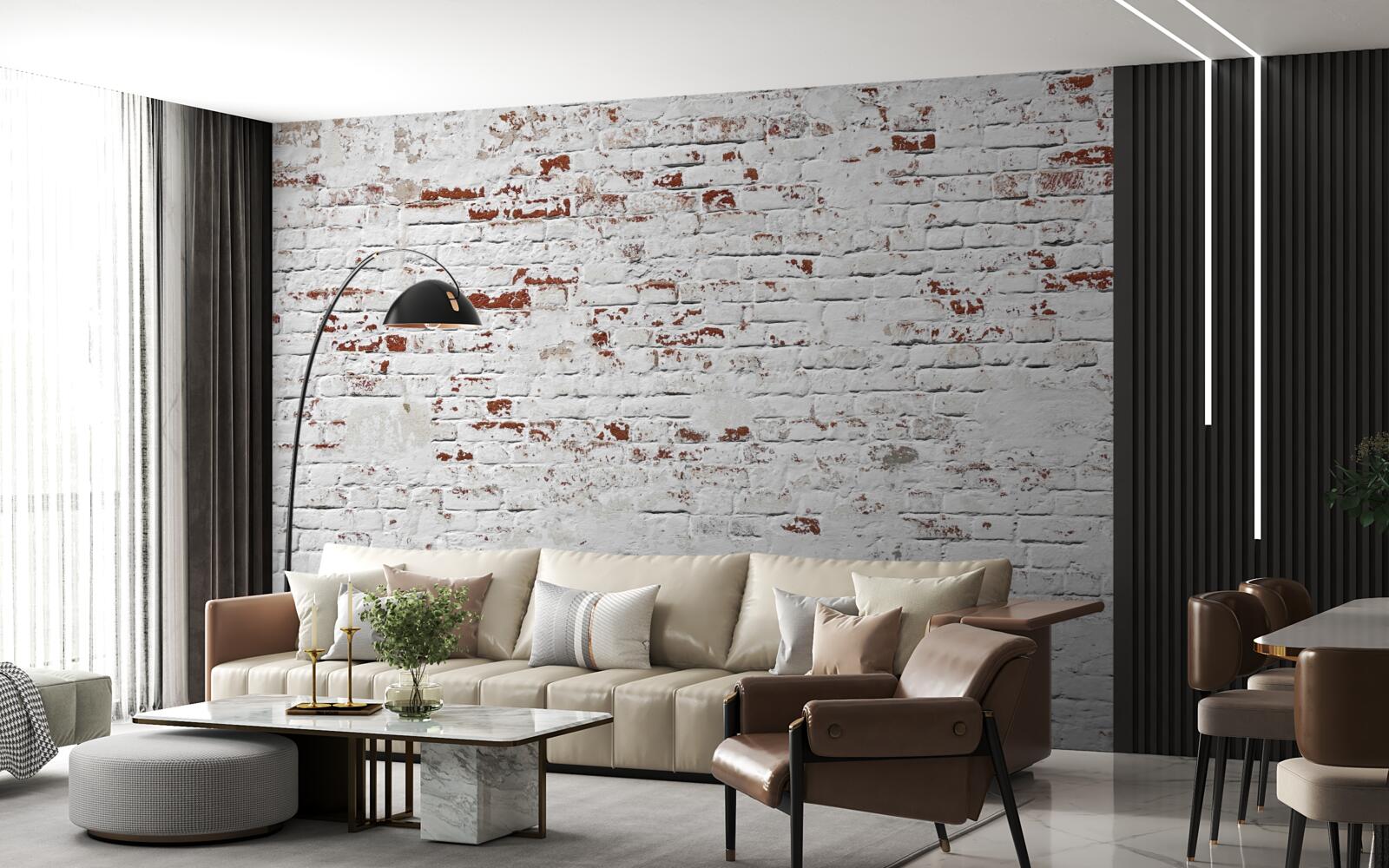 Fototapet Un zid de cărămidă care și-a pierdut aspectul