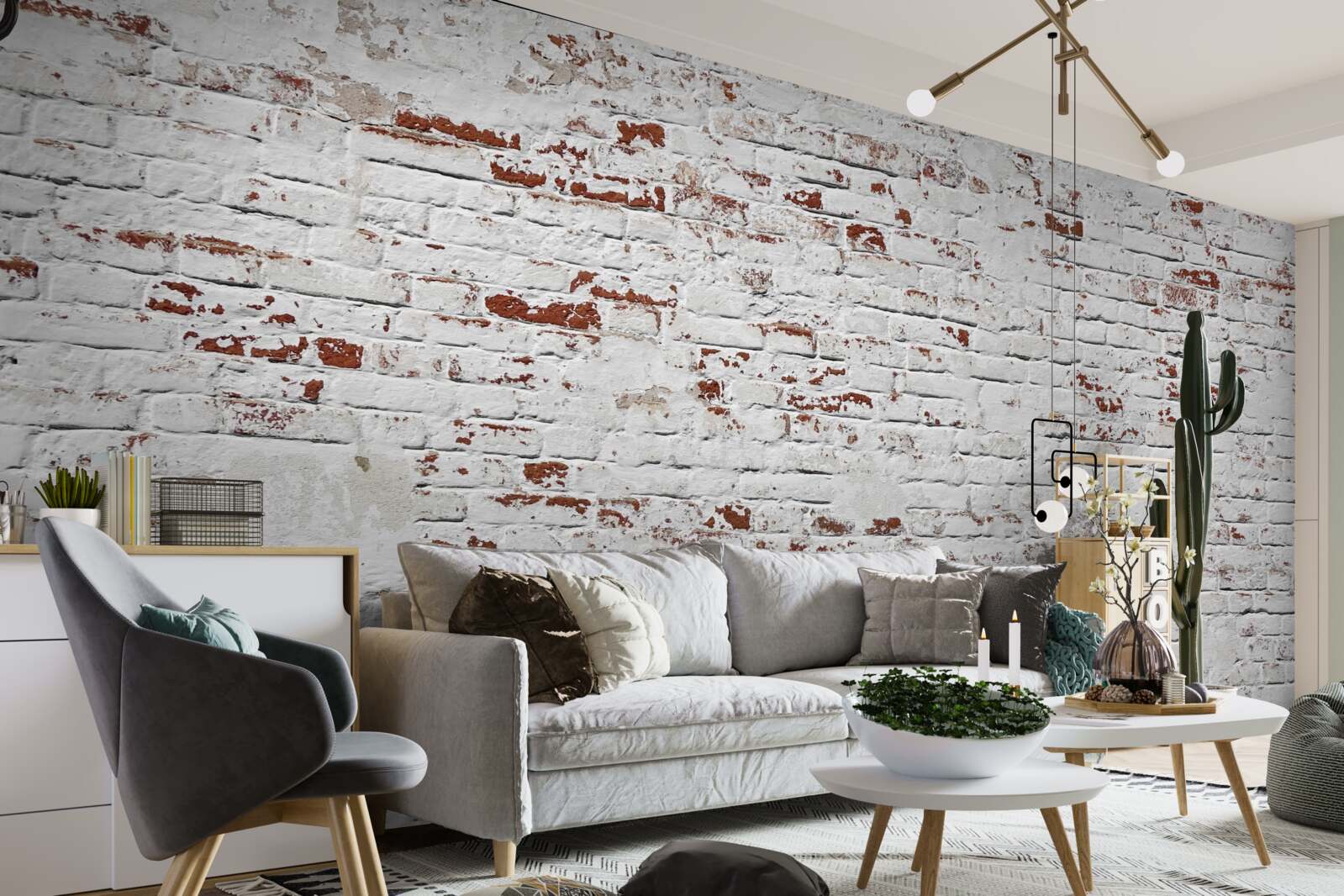 Fototapet Un zid de cărămidă care și-a pierdut aspectul