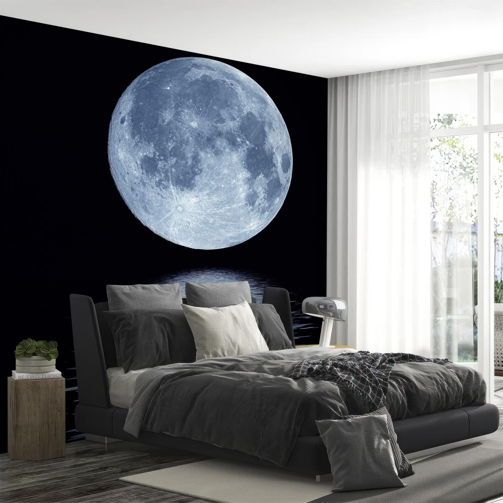 Fototapet reflexia lunii pline pe suprafața apei