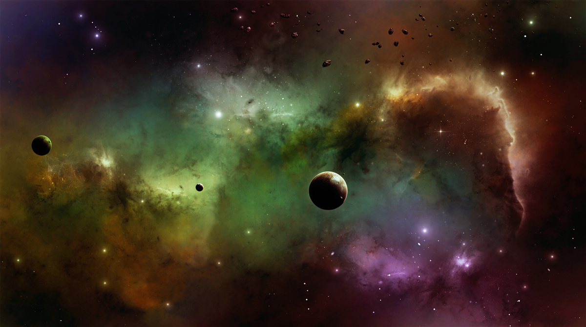 Fototapet un univers multicolor unic