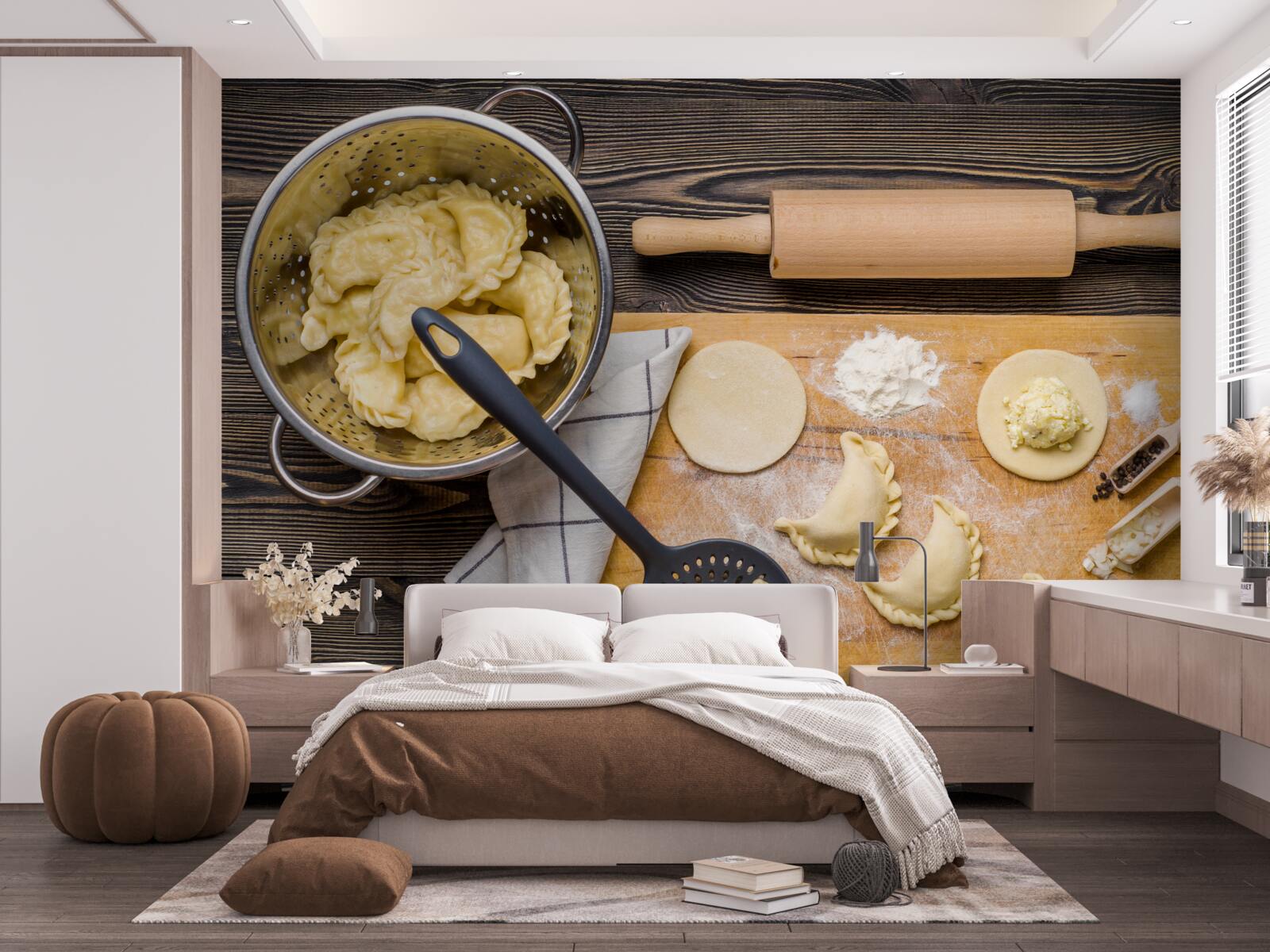 Fototapet procesul atent de pregătire a găluștelor