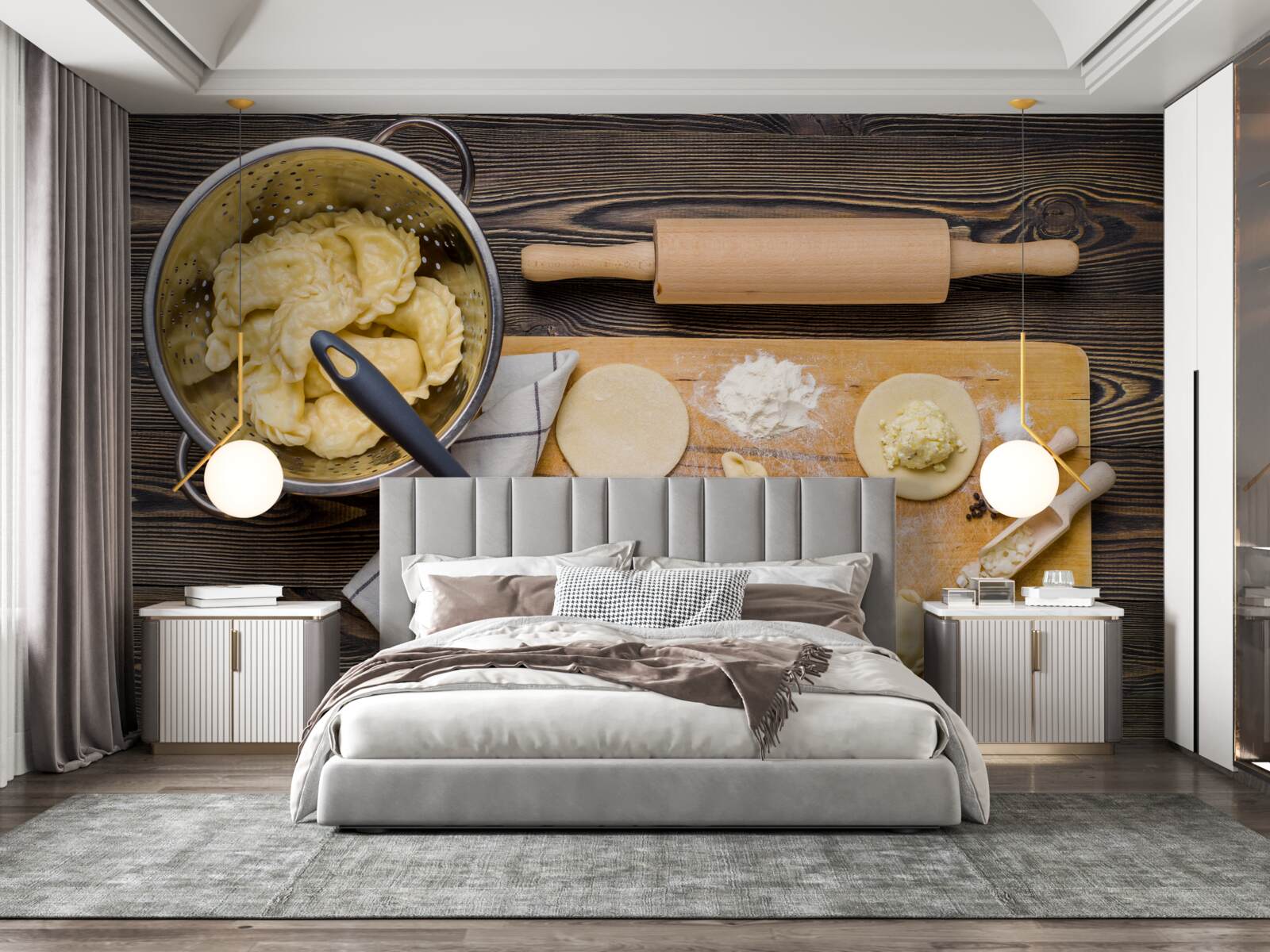 Fototapet procesul atent de pregătire a găluștelor