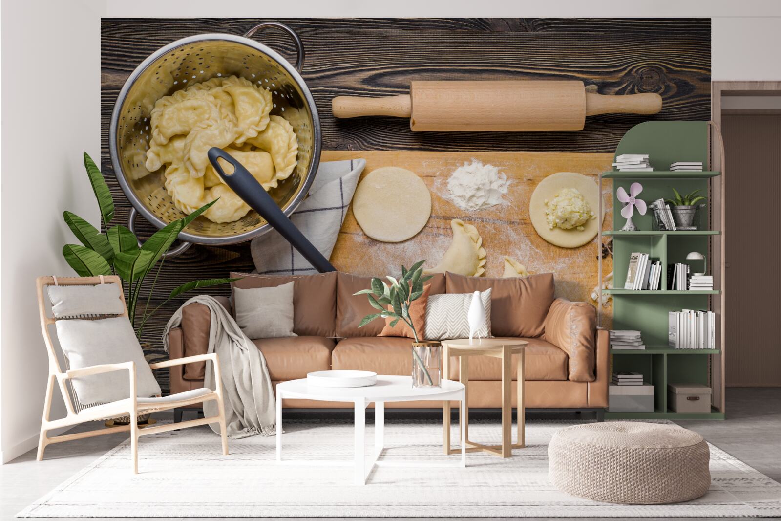 Fototapet procesul atent de pregătire a găluștelor