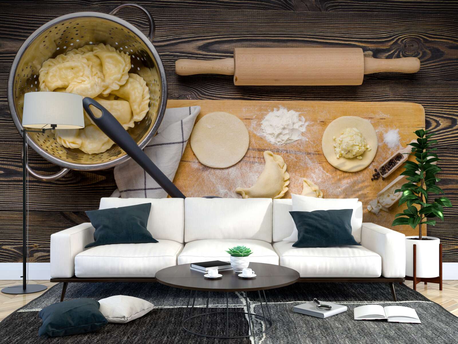 Fototapet procesul atent de pregătire a găluștelor