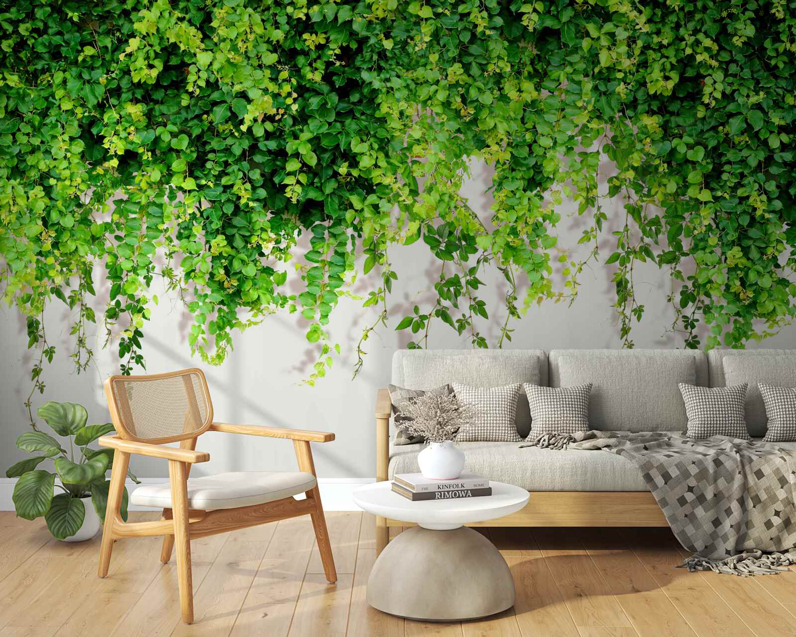 Fototapet plantele suspendate sunt verde deschis