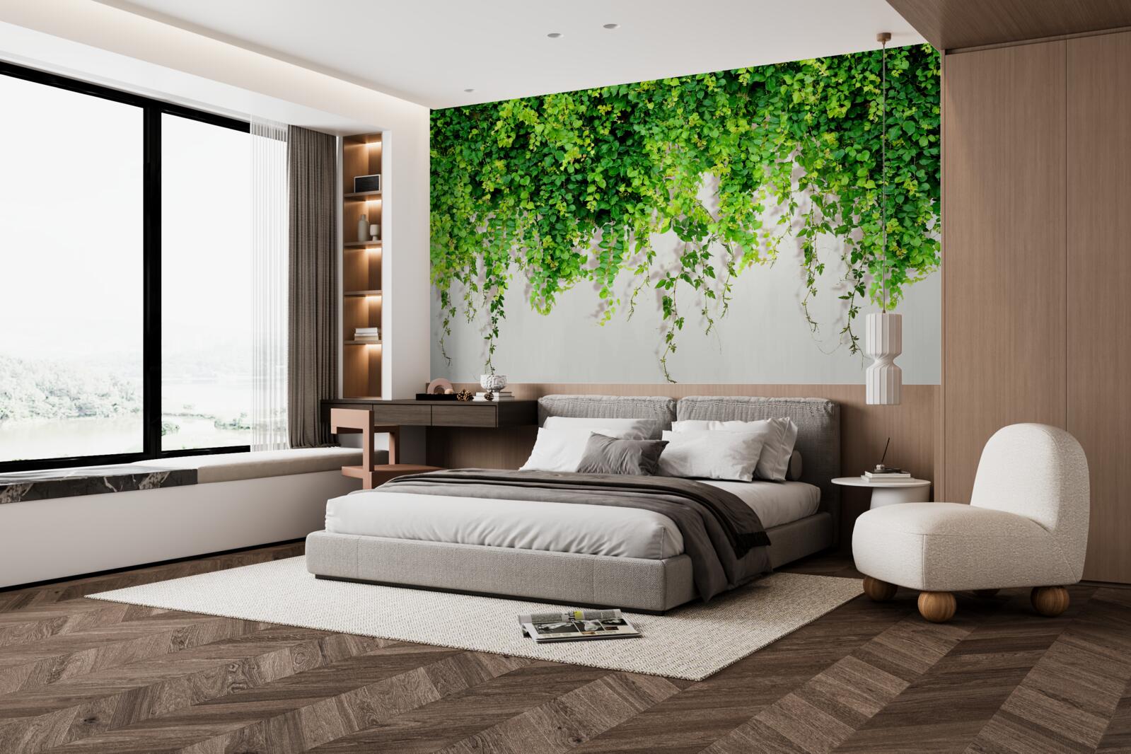 Fototapet plantele suspendate sunt verde deschis