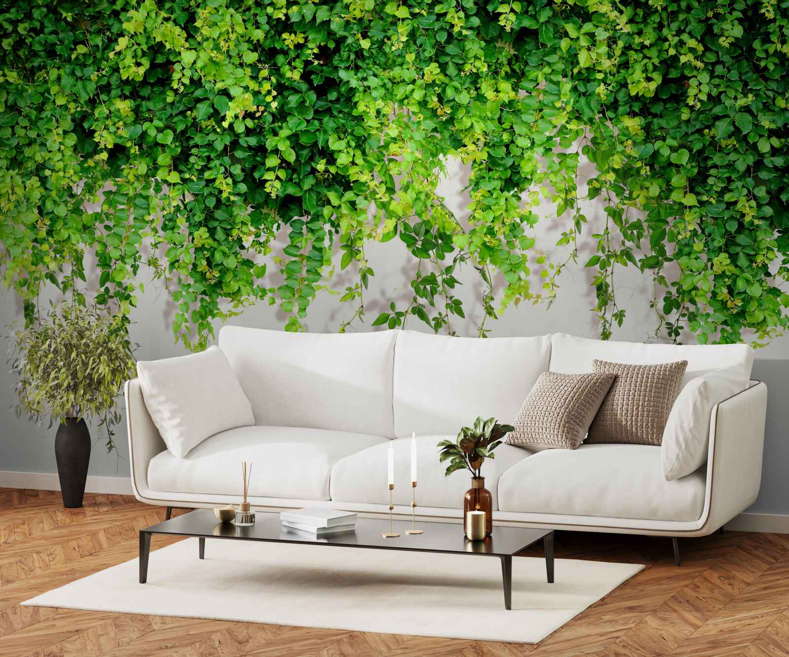 Fototapet plantele suspendate sunt verde deschis