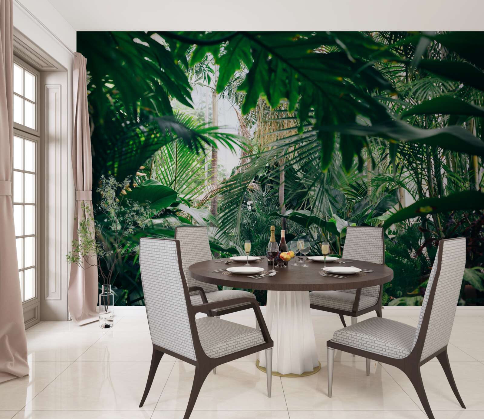 Fototapet jungla verde este luminată de lumină