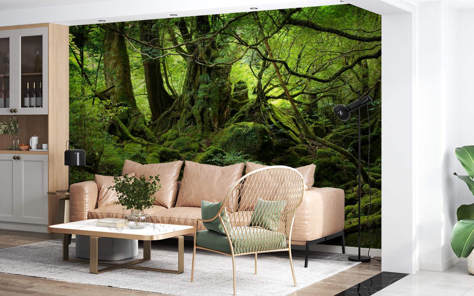 Fototapet pădure verde densă