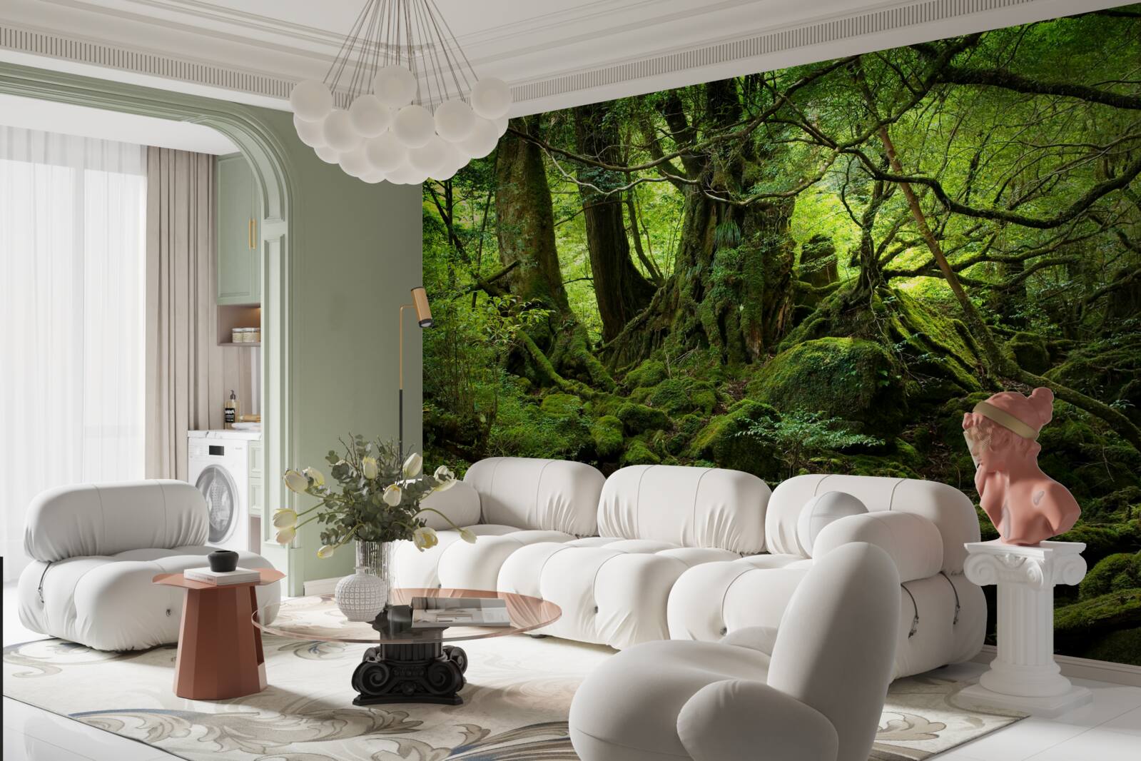 Fototapet pădure verde densă