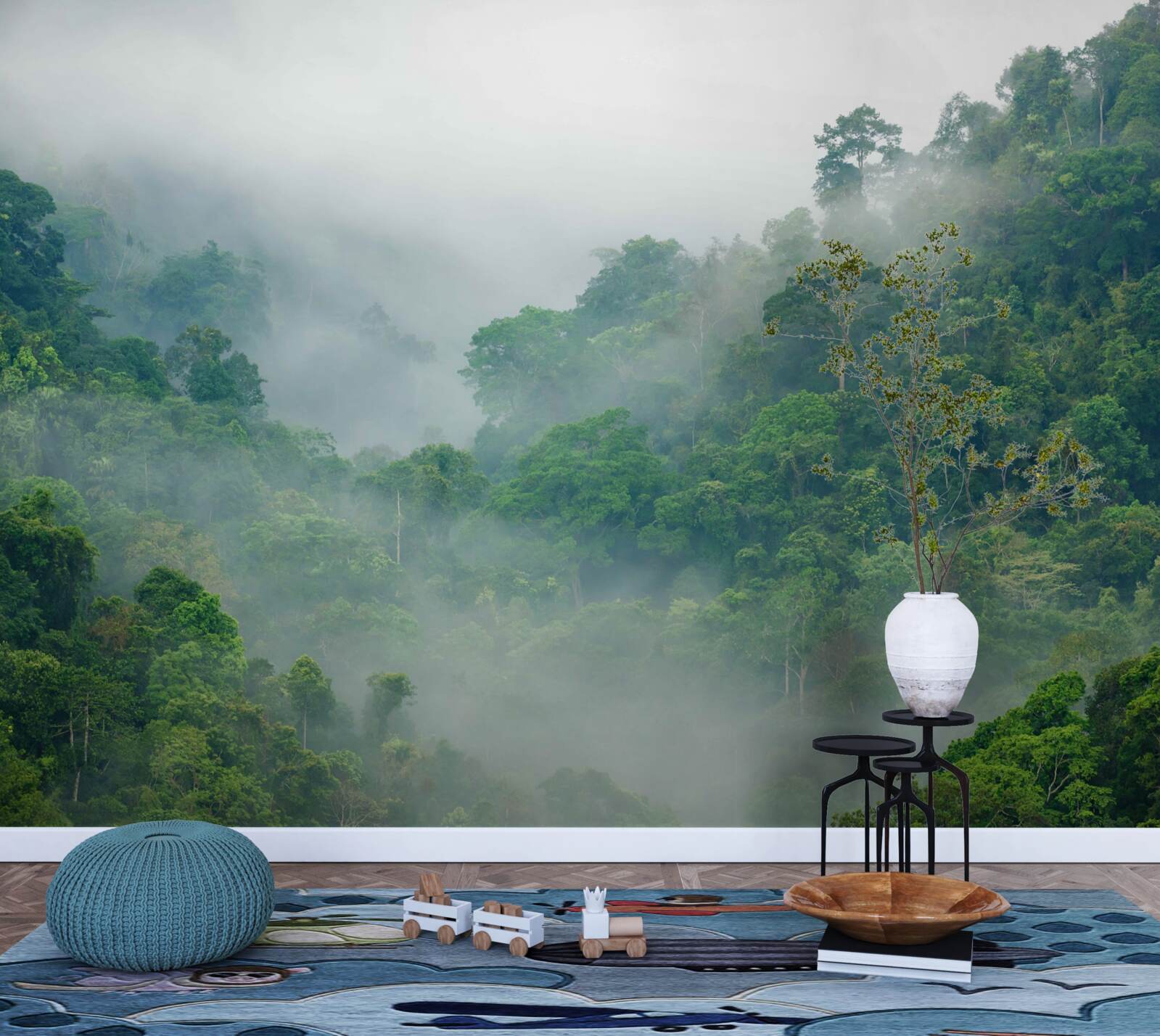 Fototapet ceață în munții tropicali