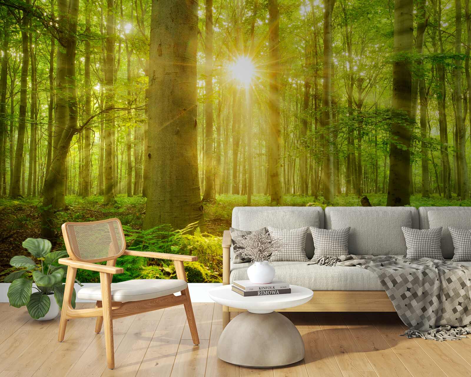 Fototapet pădurea prinde viață în soarele dimineții