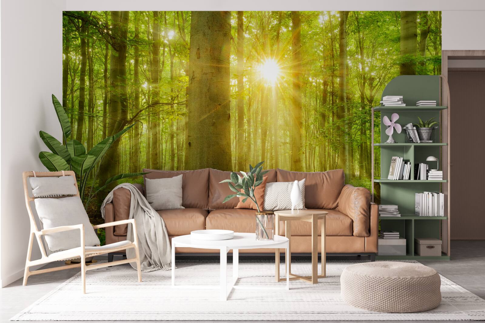 Fototapet pădurea prinde viață în soarele dimineții