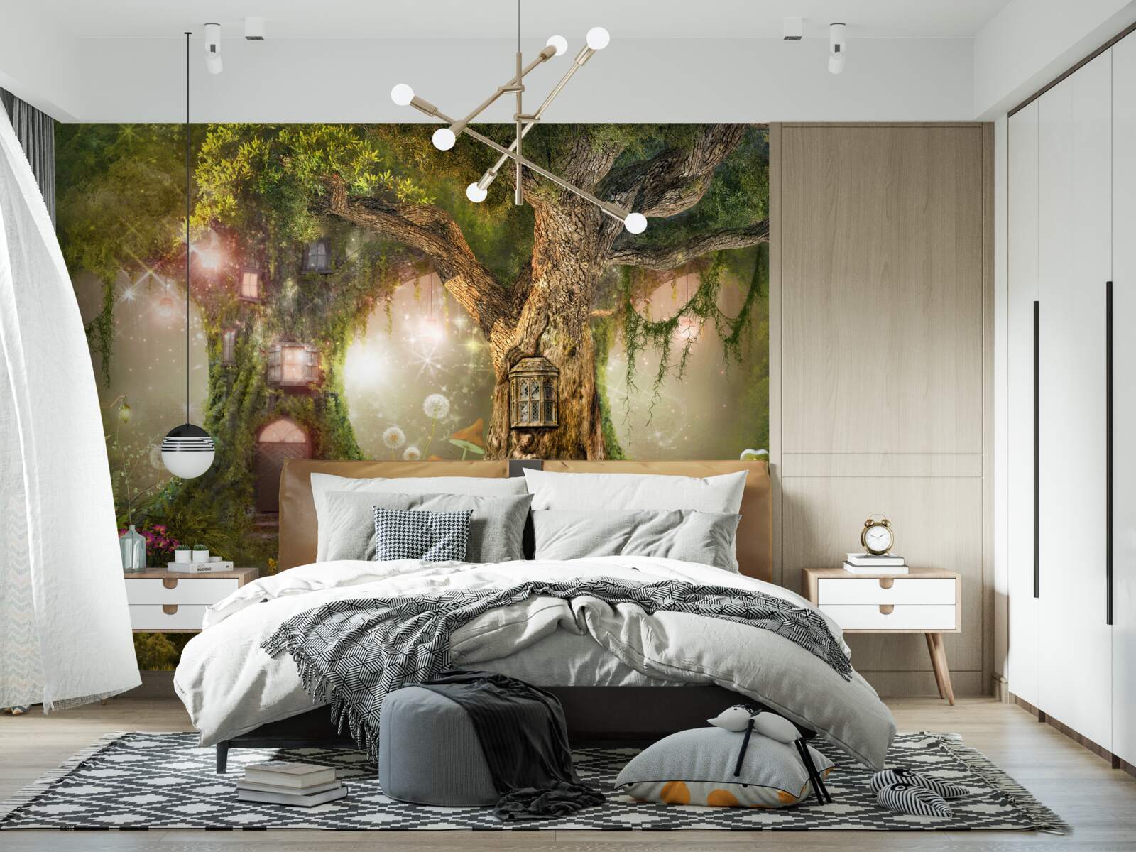 Fototapet locuitorii mitici ai tufișului verde