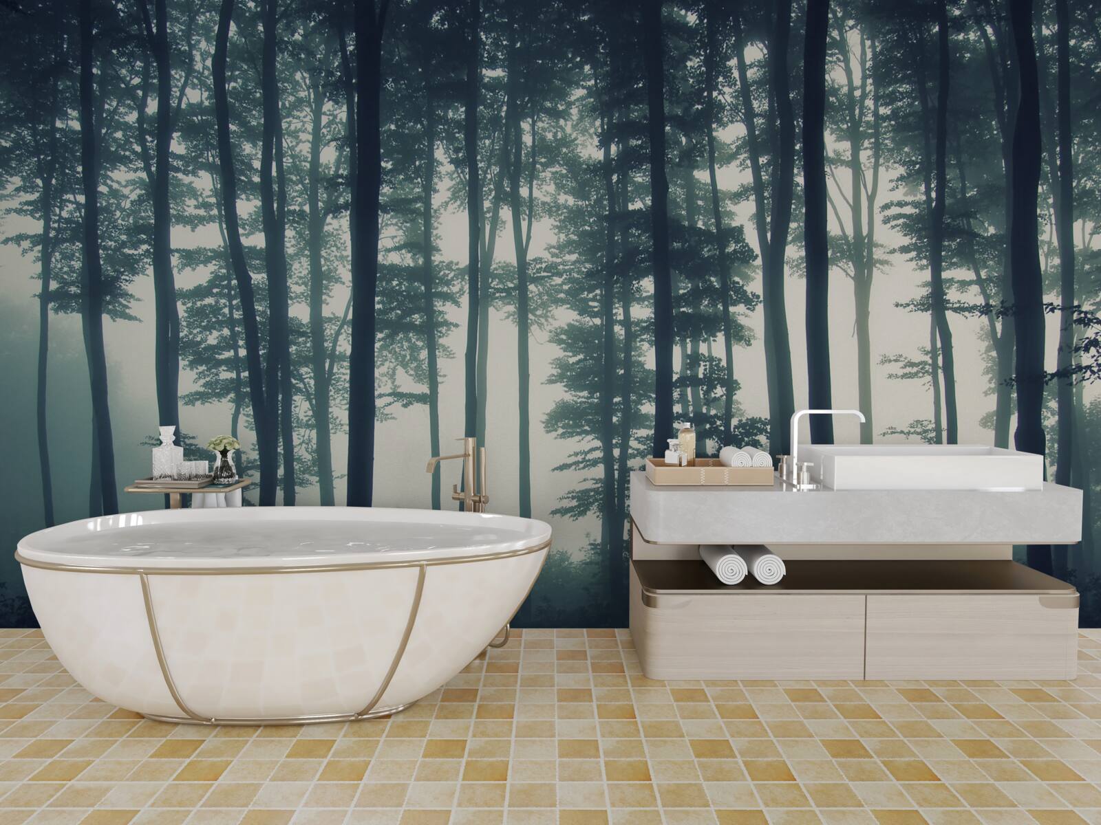 Fototapet zori de ceață în deșert