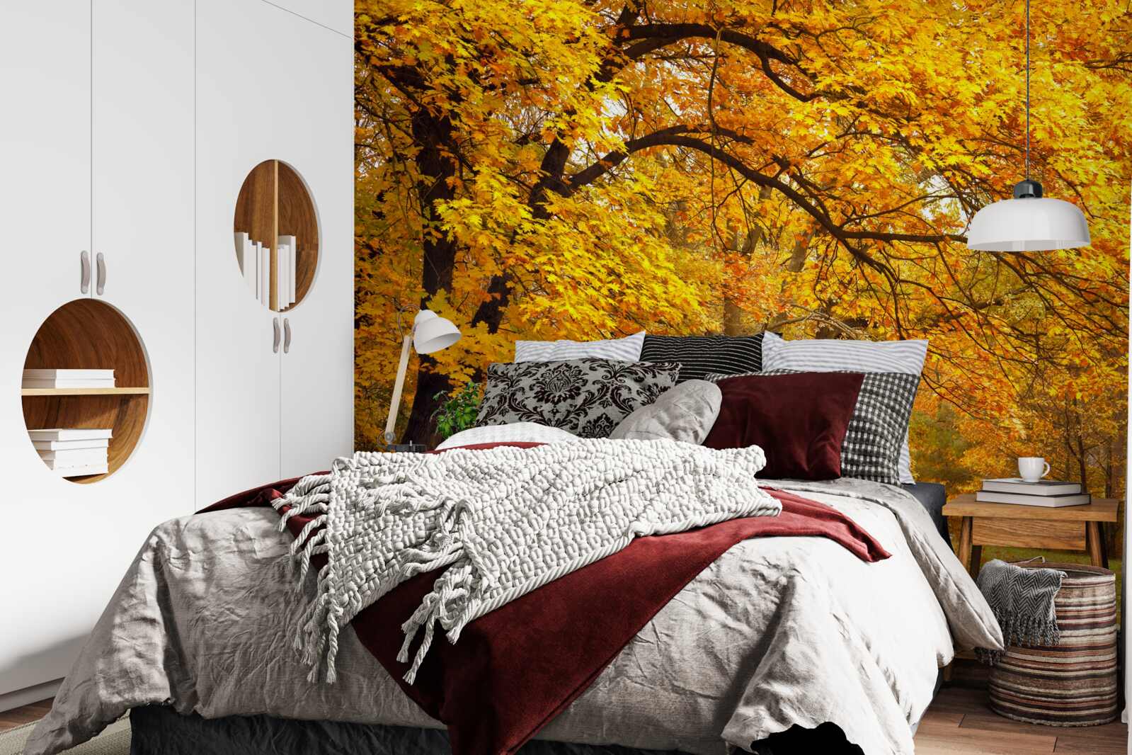 Fototapet toamna în costumul ei galben a intrat în pădure