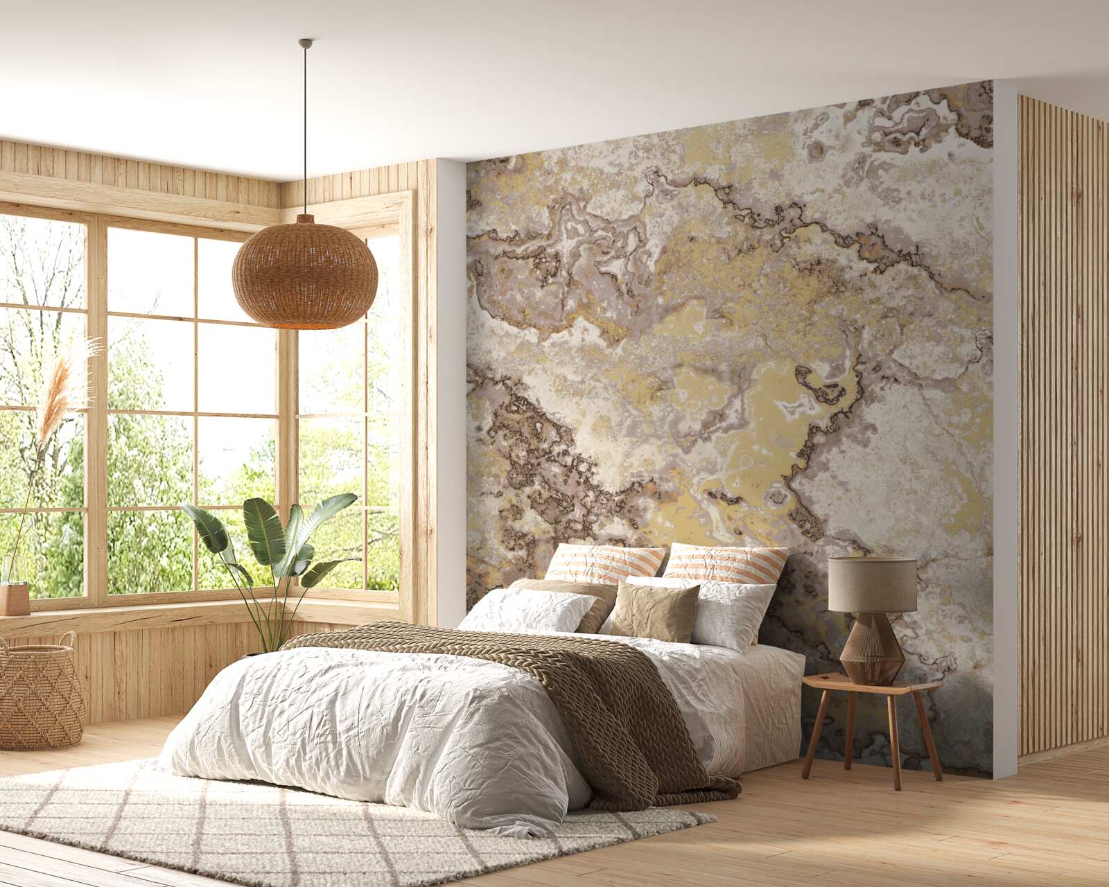 Fototapet valuri delicate de marmură maro deschis