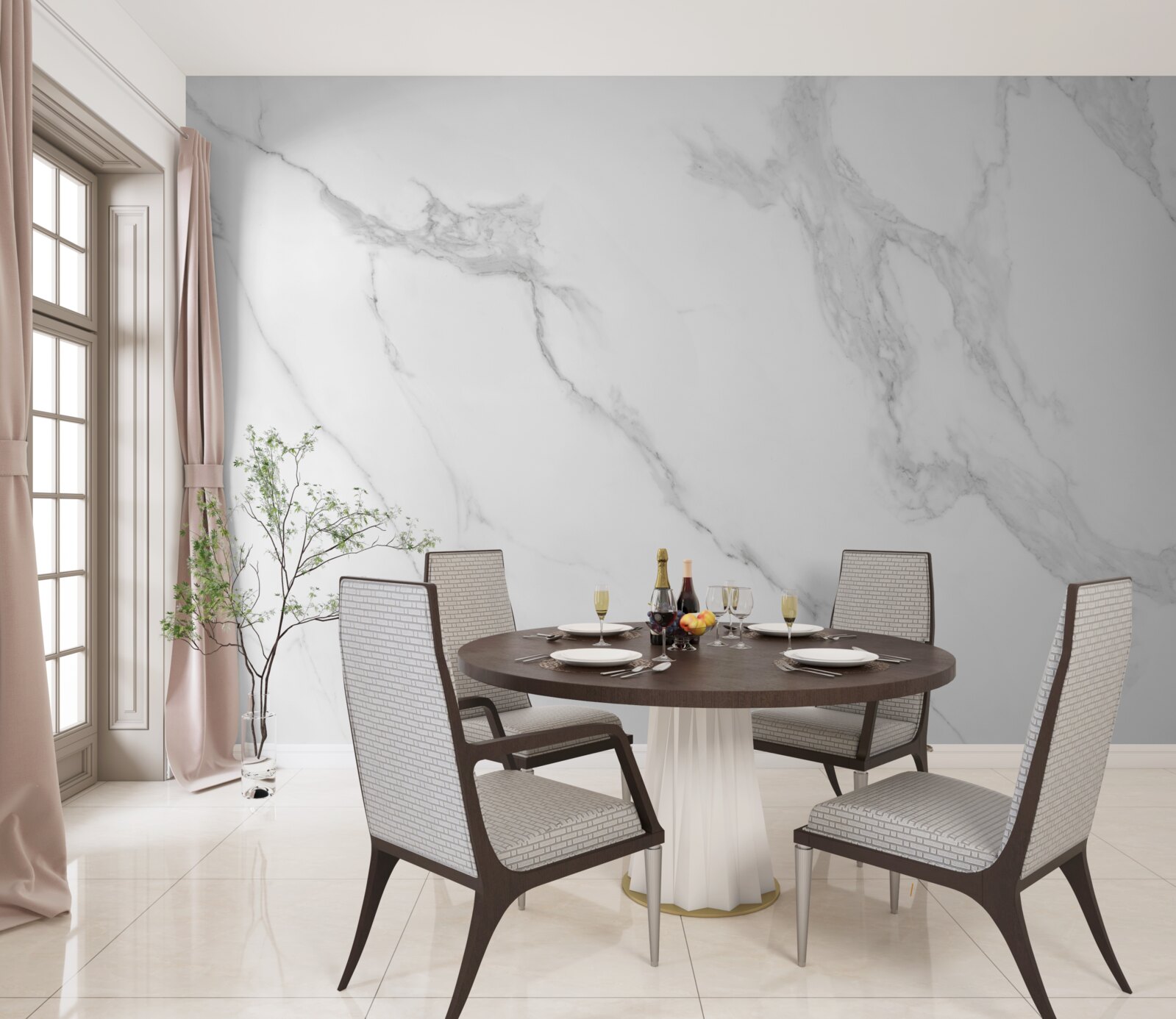 Fototapet fundal alb cu fum gri plutind în aer