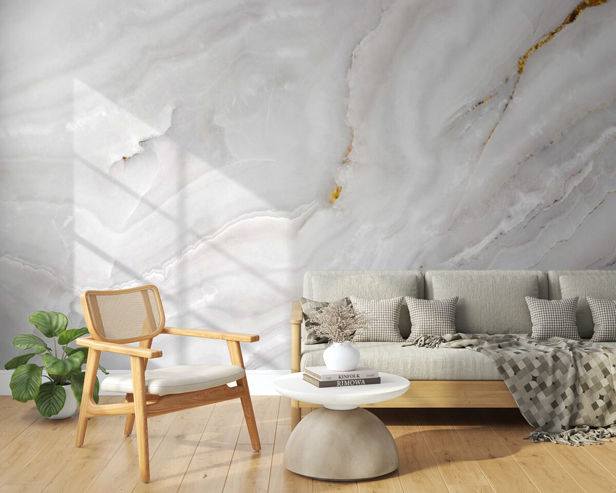 Fototapet valuri de lumină pe marmură albă ca zăpada