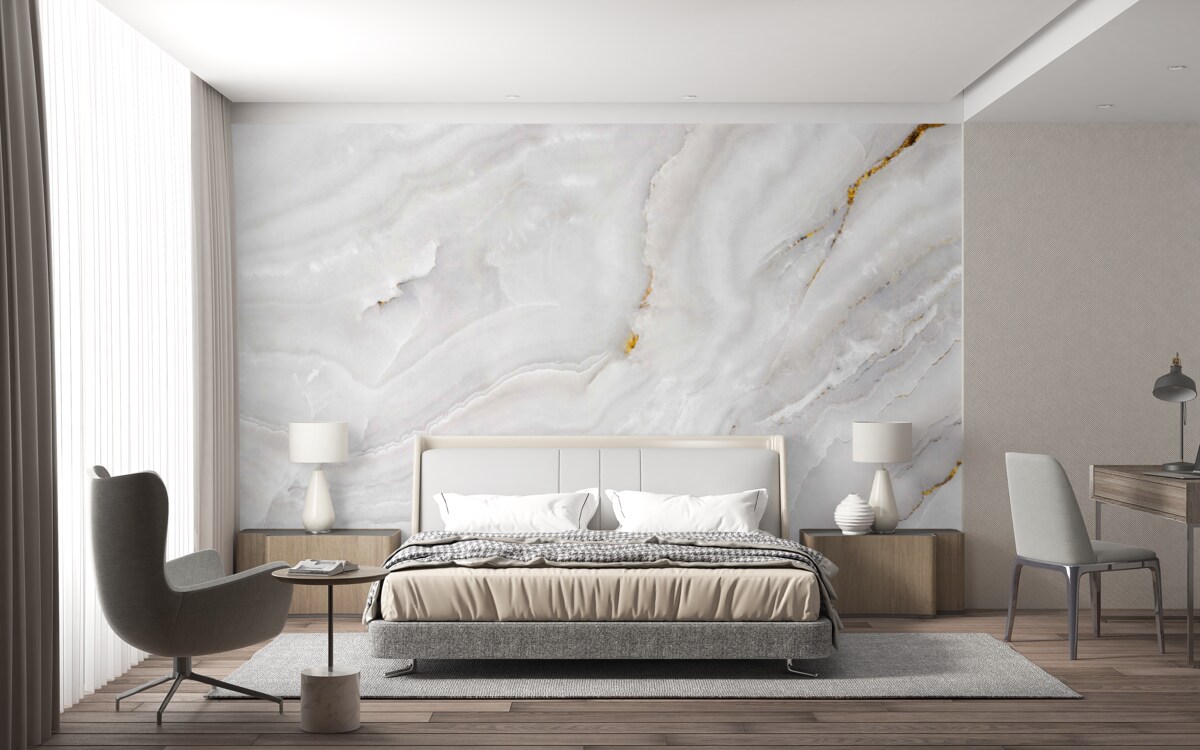 Fototapet valuri de lumină pe marmură albă ca zăpada