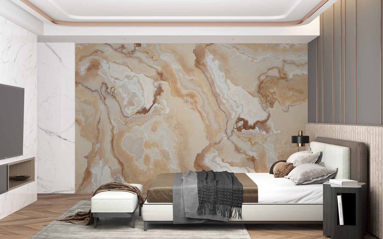 Fototapet onixul se scufunda într-o pată întunecată