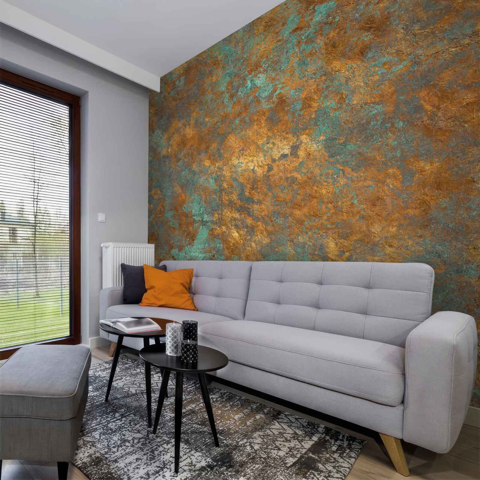 Fototapet reflexii de bronz cu nuanțe de turcoaz