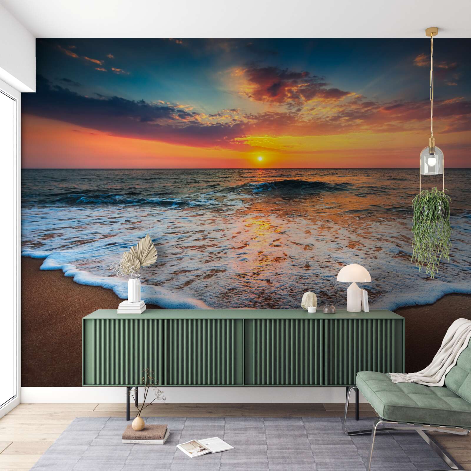 Fototapet ascensiunea fascinantă a soarelui deasupra suprafeței apei