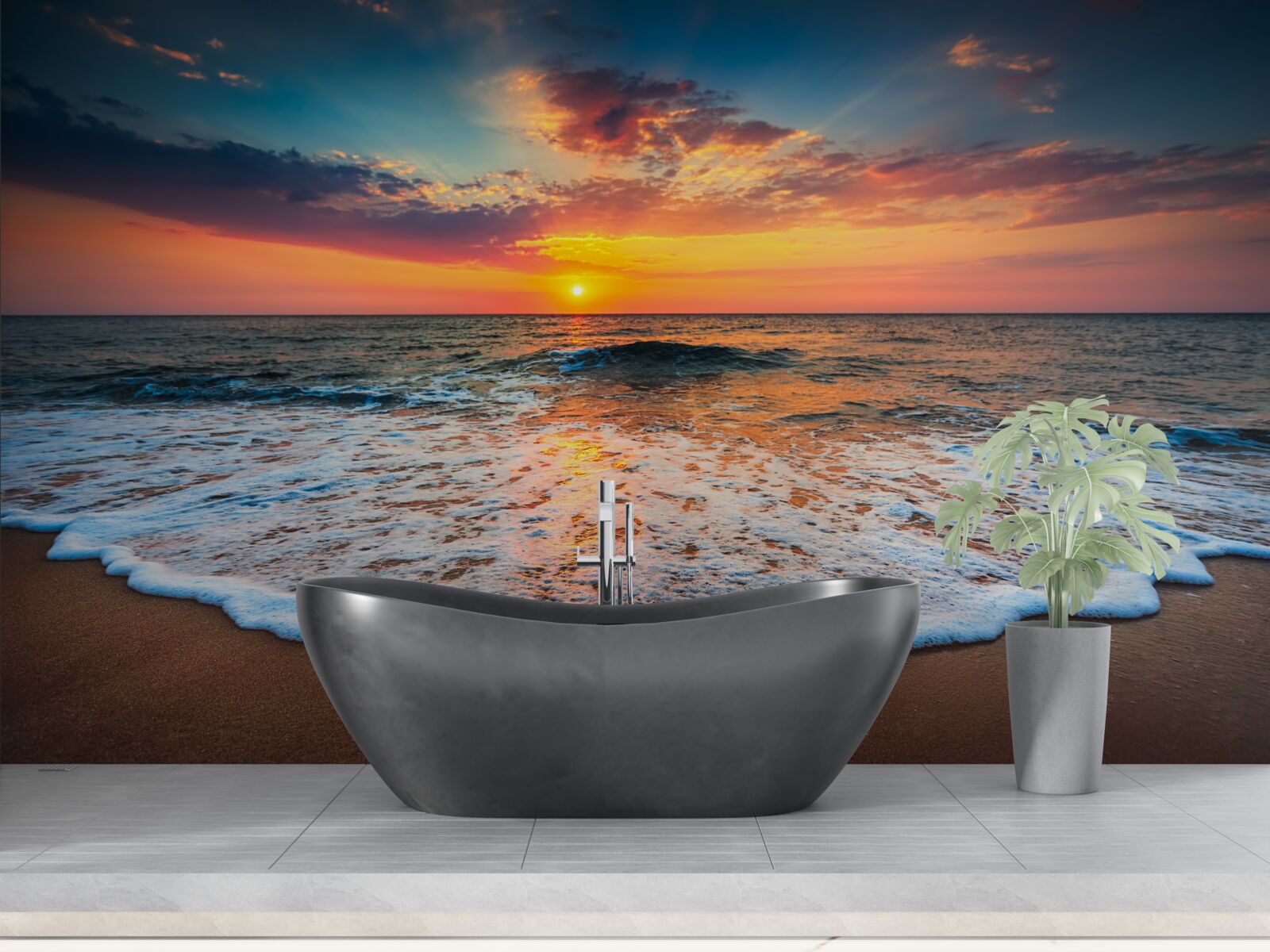 Fototapet ascensiunea fascinantă a soarelui deasupra suprafeței apei