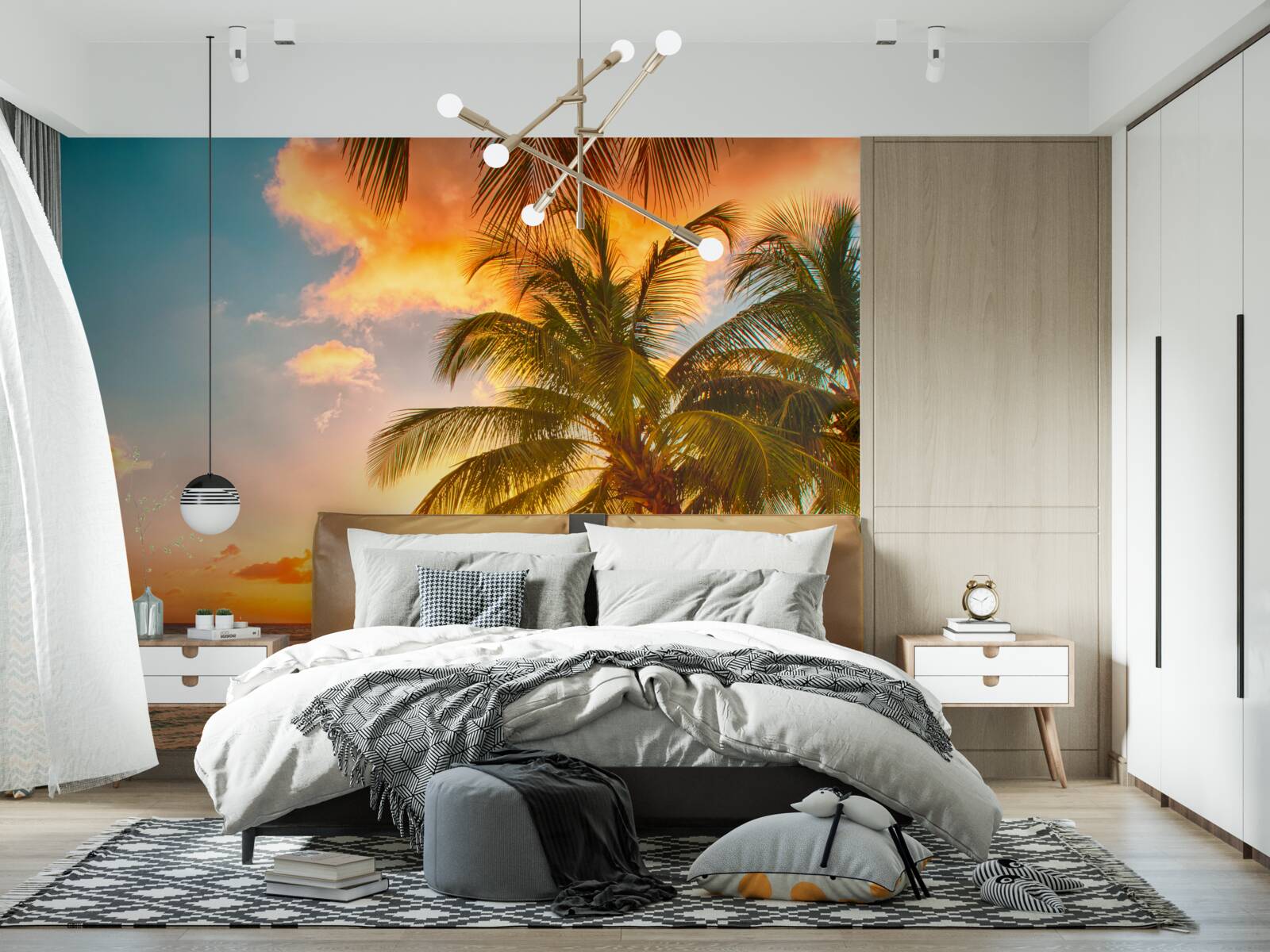 Fototapet apus de soare fermecător într-o zi de vară