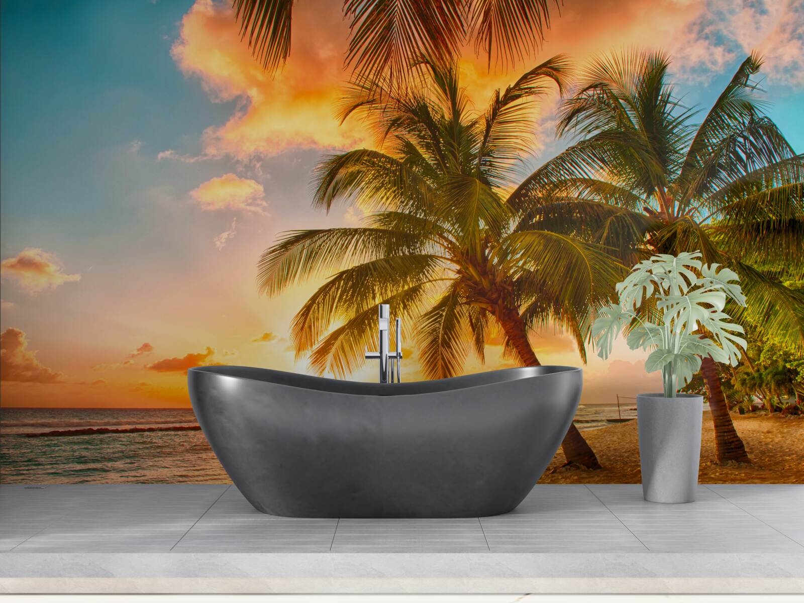 Fototapet apus de soare fermecător într-o zi de vară