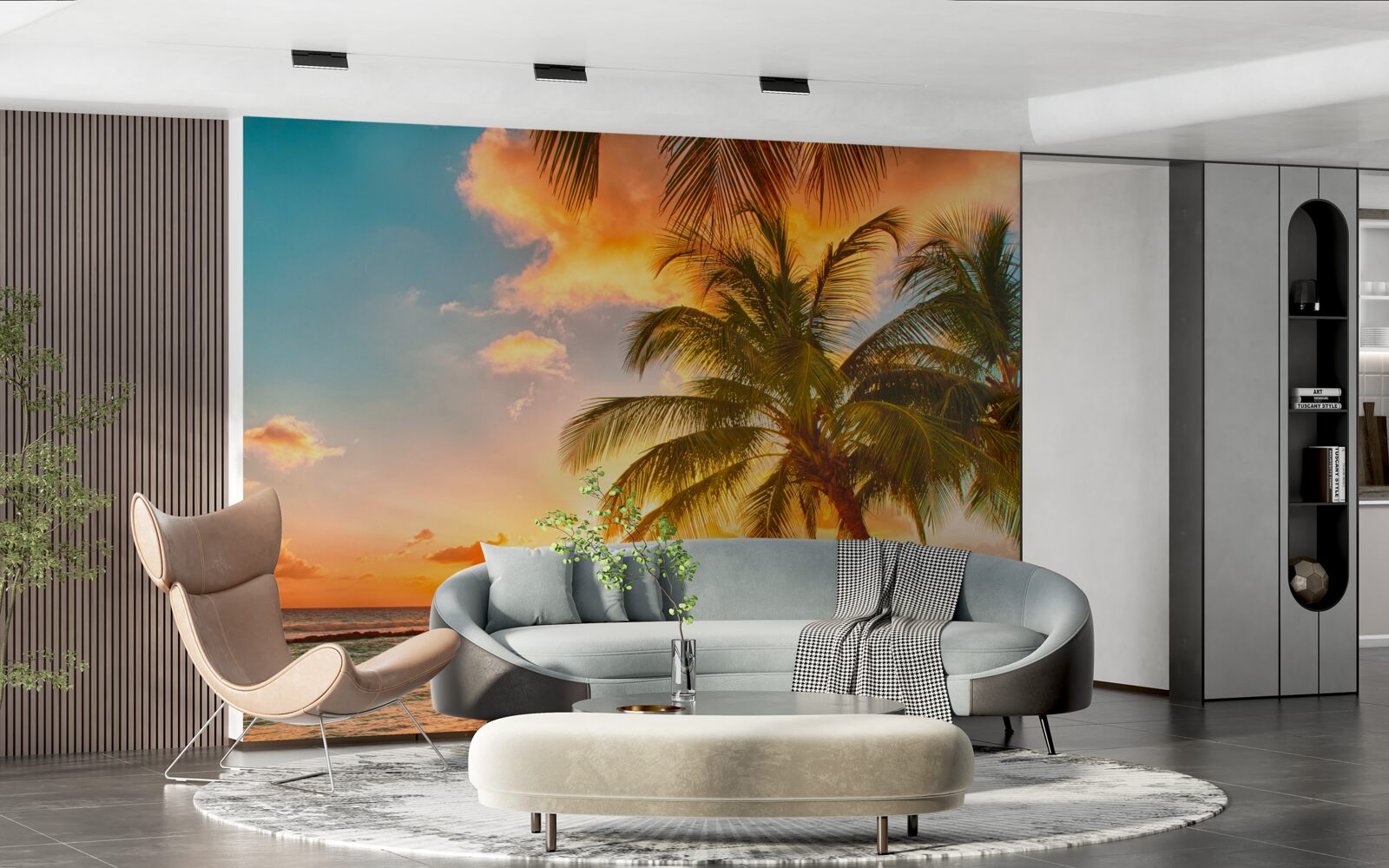 Fototapet apus de soare fermecător într-o zi de vară