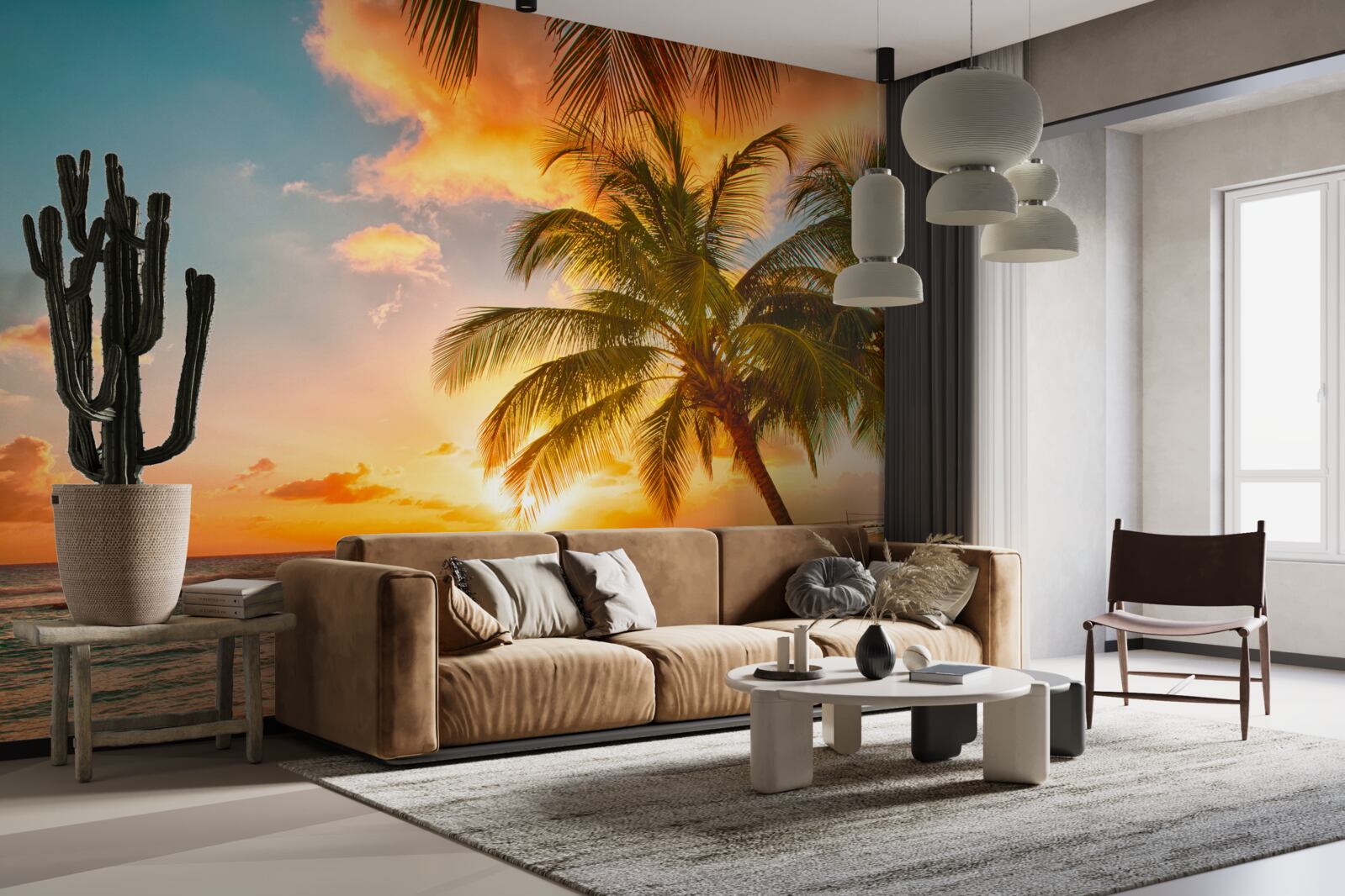 Fototapet apus de soare fermecător într-o zi de vară