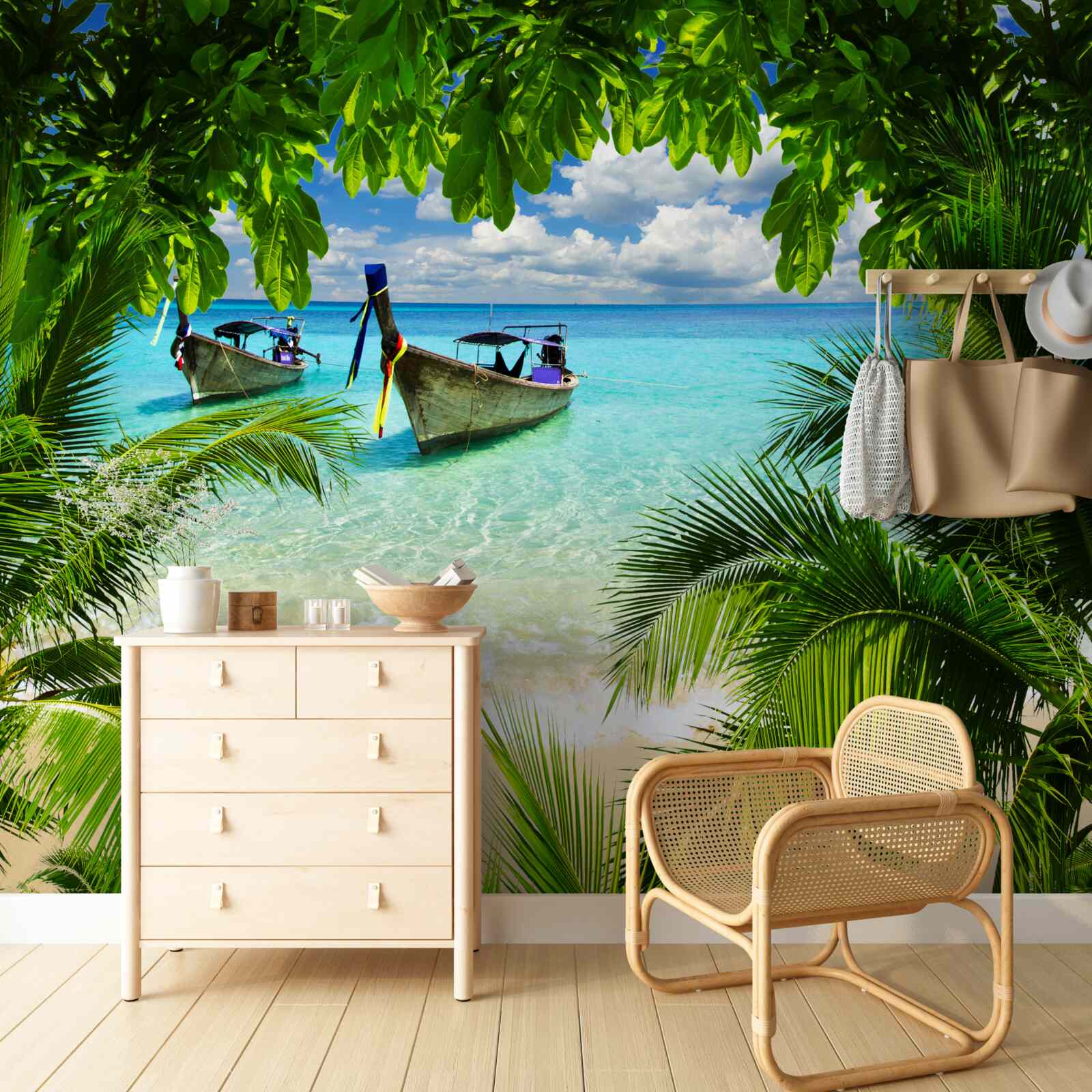 Fototapet nave în apropierea coastei