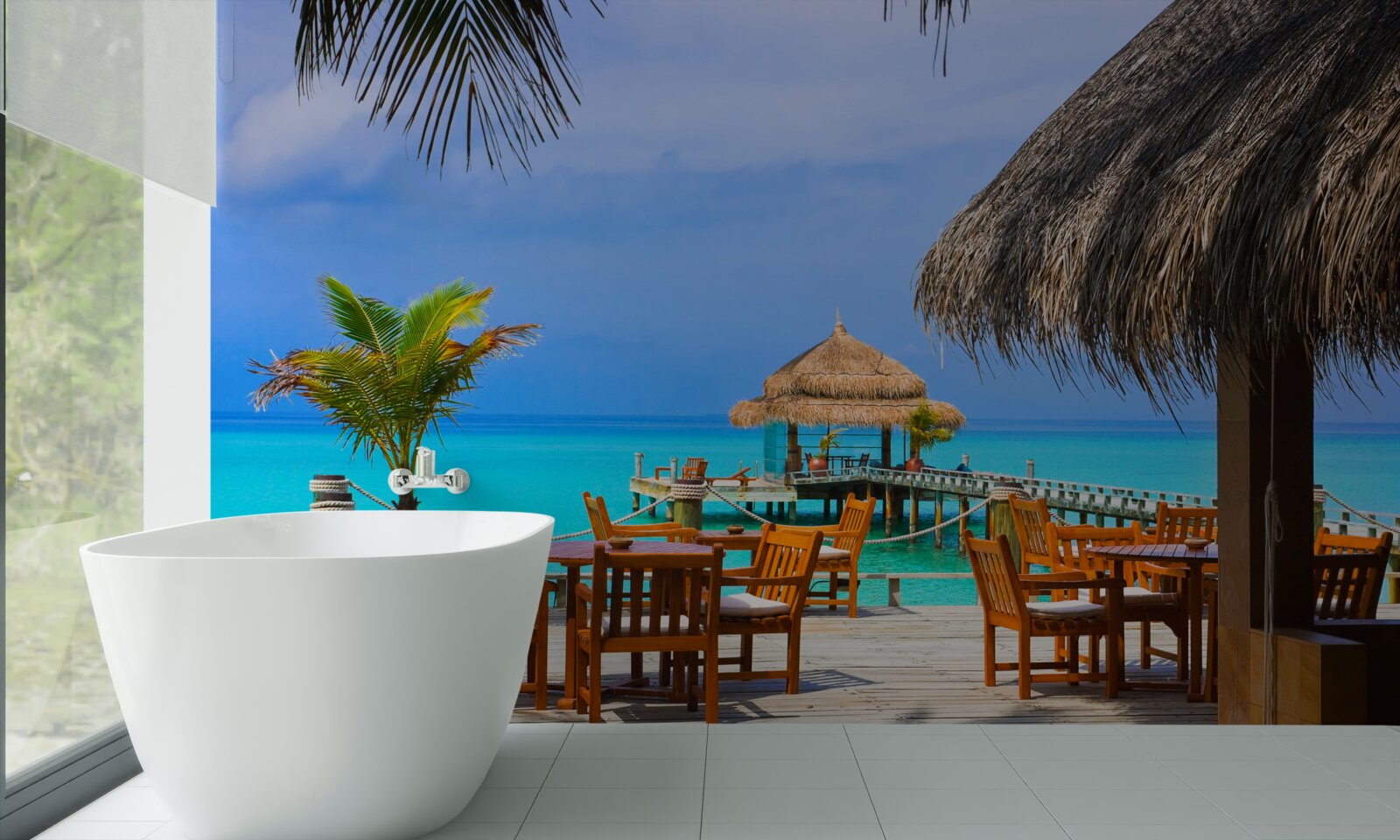 Fototapet restaurant cu apă