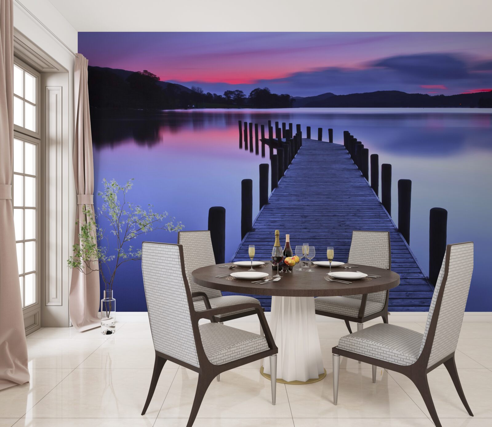 Fototapet Calea către pescărie la iaz