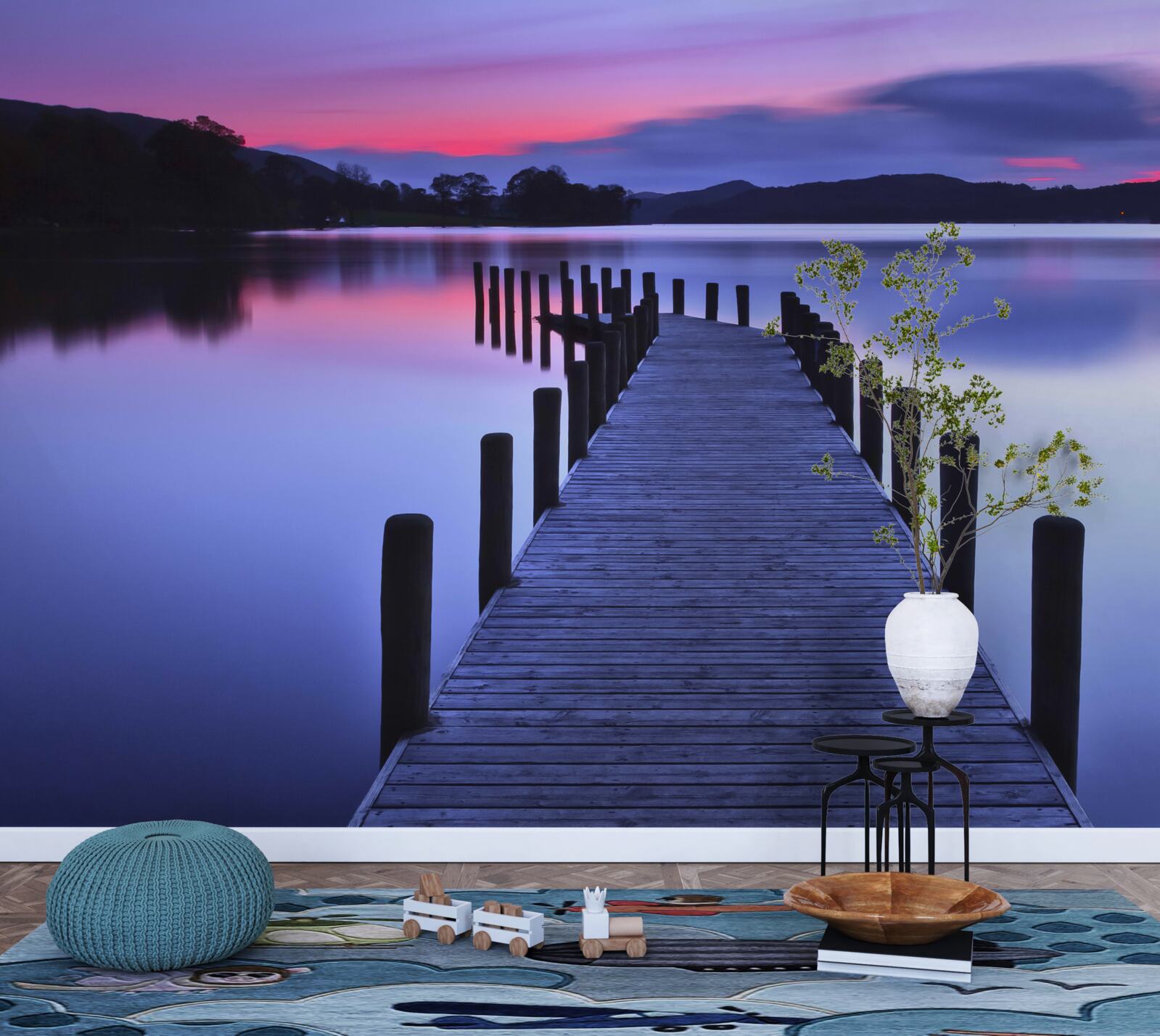 Fototapet Calea către pescărie la iaz