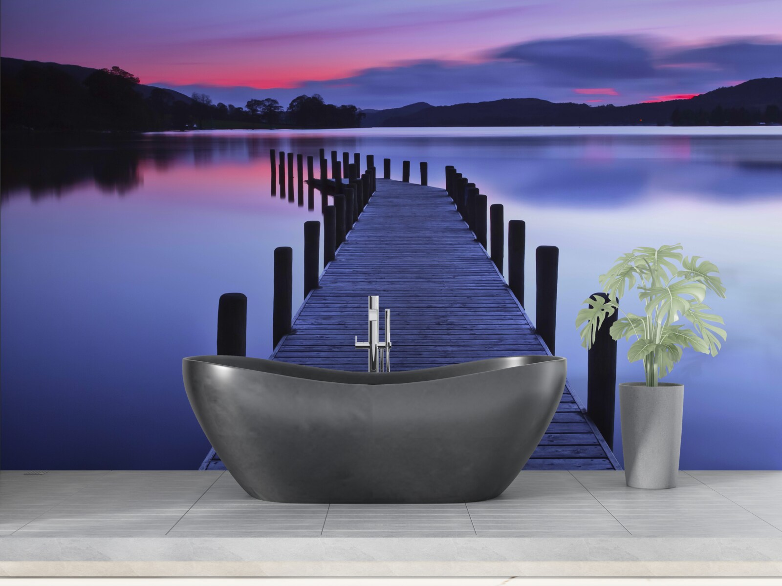 Fototapet Calea către pescărie la iaz