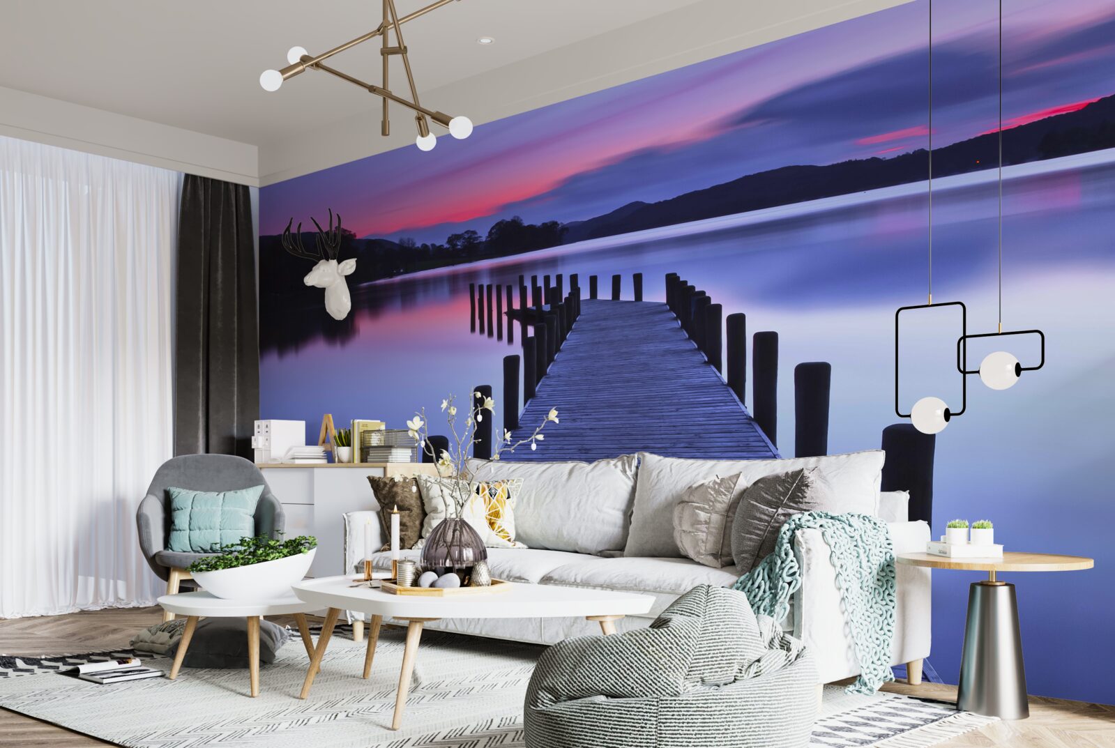 Fototapet Calea către pescărie la iaz