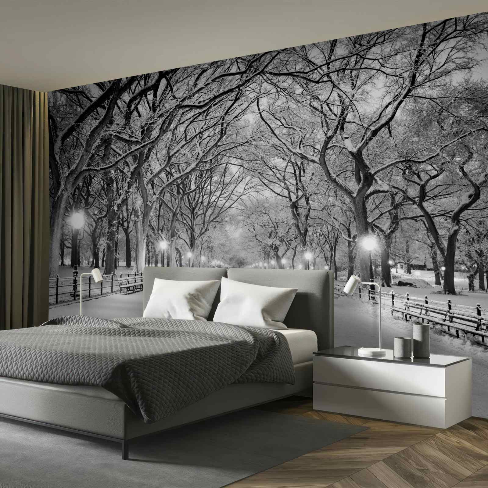 Fototapet Cărare înzăpezită între copaci