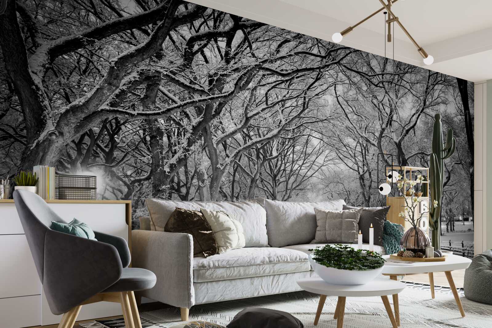 Fototapet Cărare înzăpezită între copaci