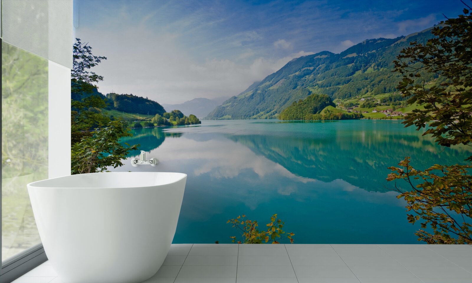 Fototapet lacuri cu ape albastre de munte