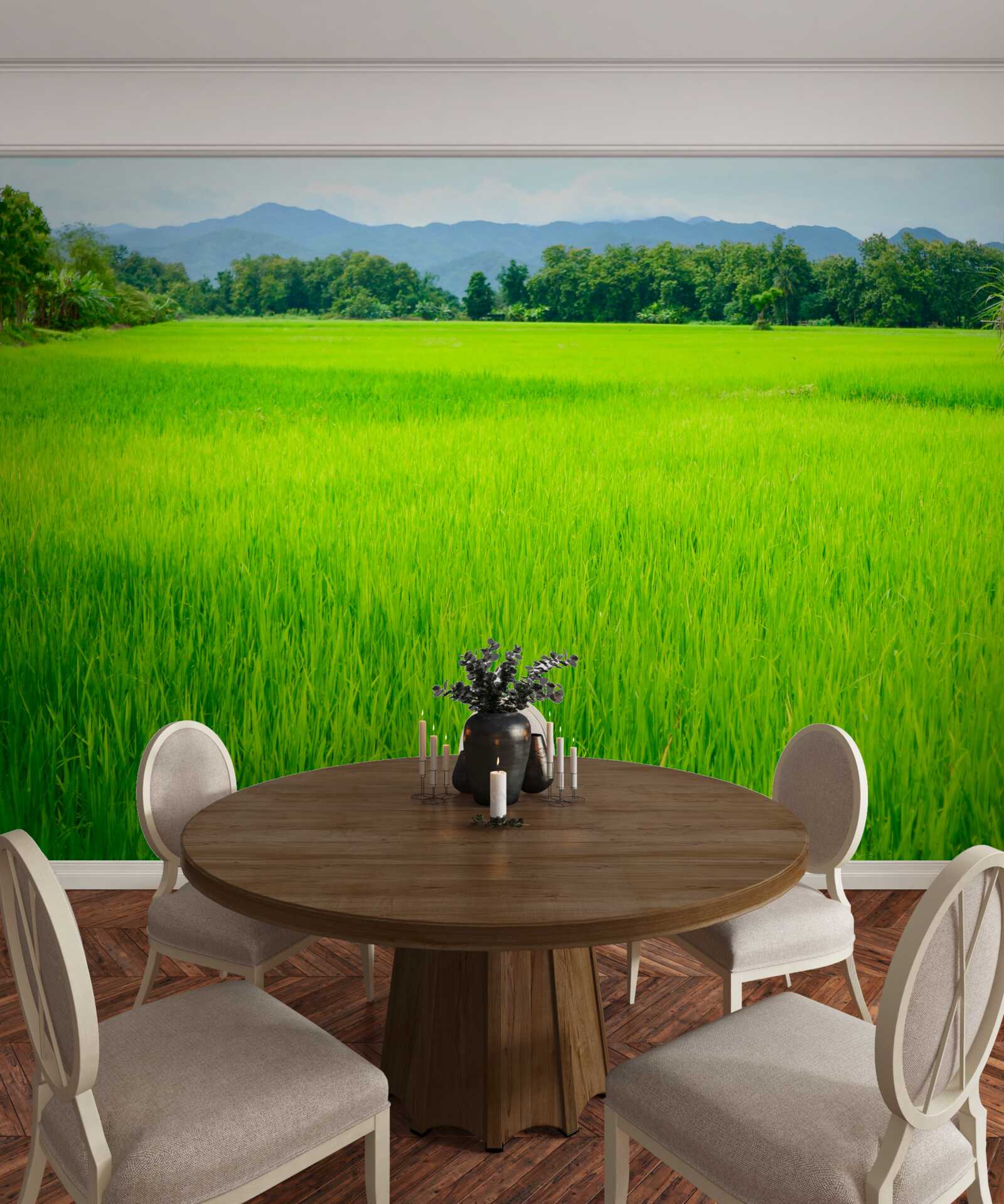 Fototapet Pajiște verde în munți