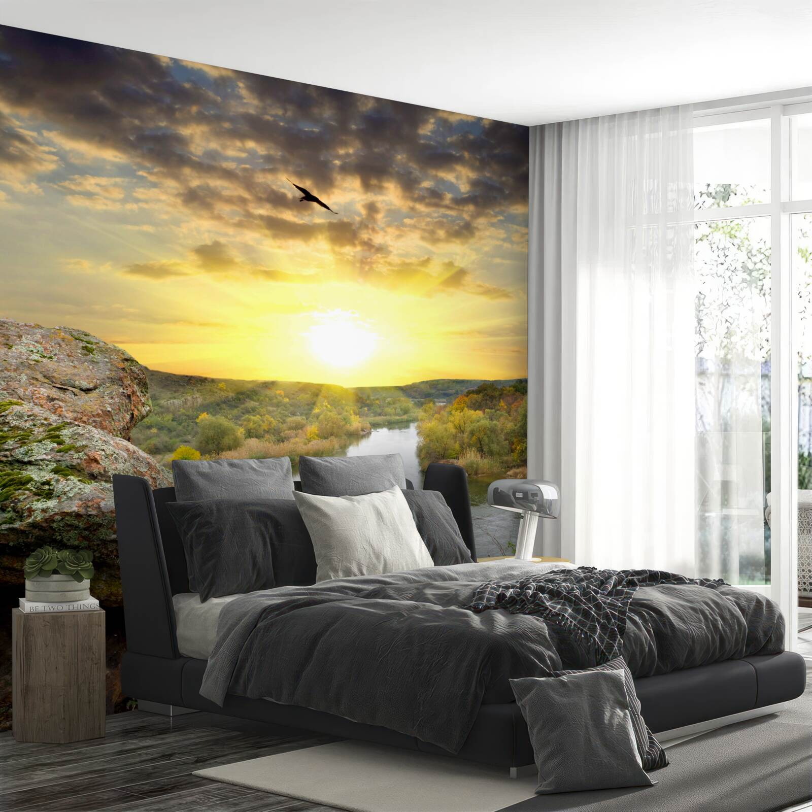 Fototapet soarele de toamnă se transformă într-un apus de soare răcoros