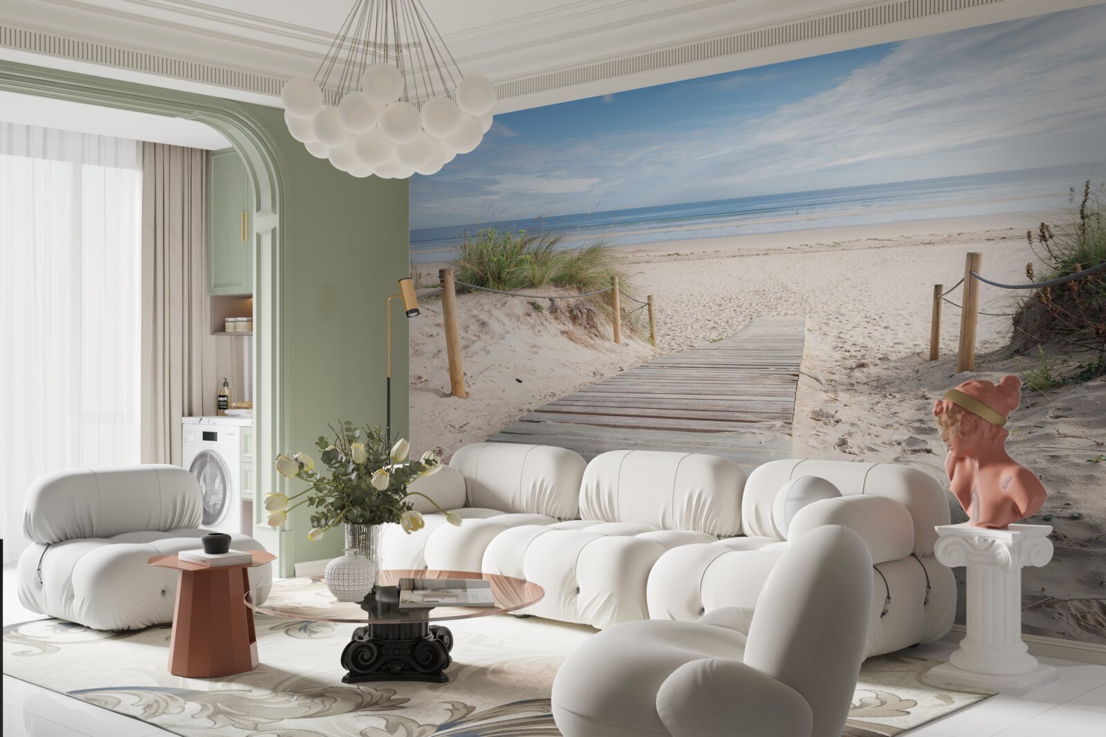 Fototapet Poteca de nisip care duce la ocean